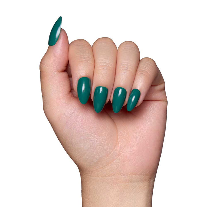 Emerald Green Press-On Nails | Solid | Short Almond
