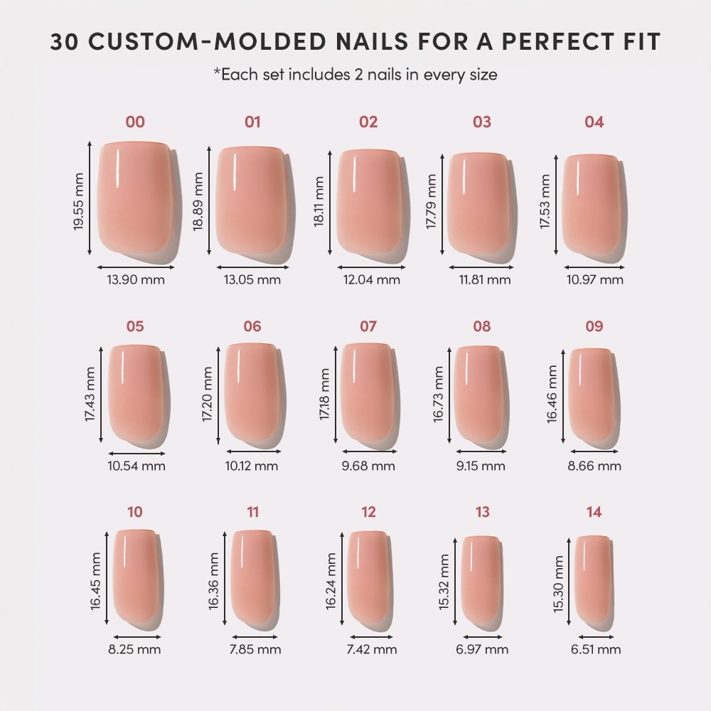 In the Nude Press-On Nails | Ombré Pink | Medium Square