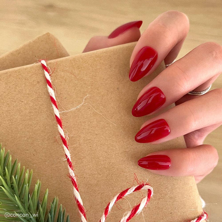 Classic Red Press-On Nails | Short Almond