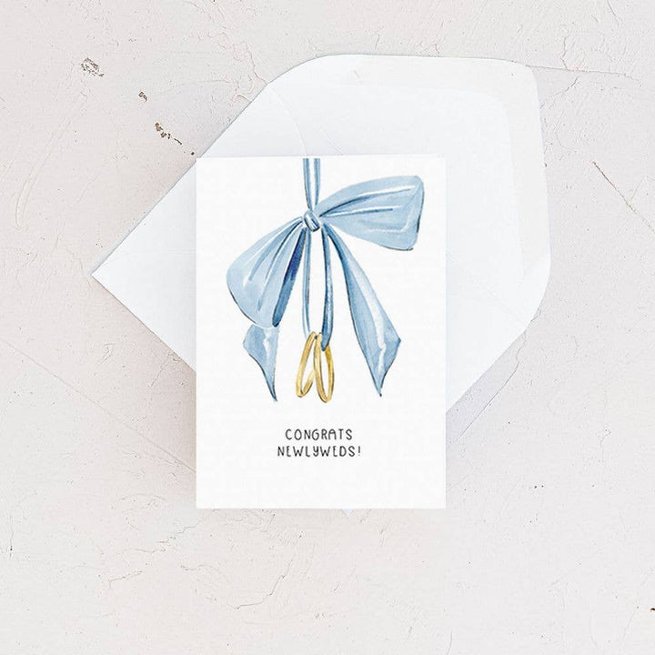 Wedding Rings & Bows Mini Card