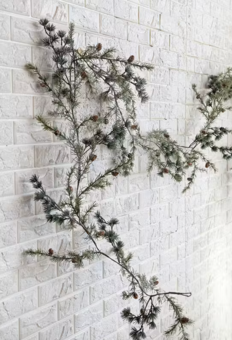 Faux Spruce Garland with Pinecone Frosted