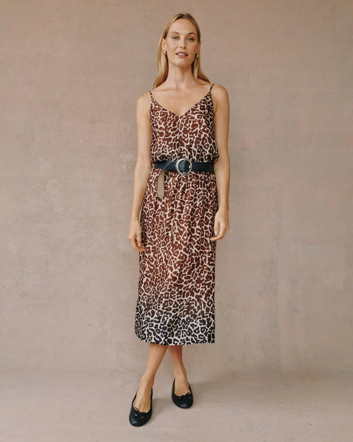 Gathered Skirt - Ombre Leopard