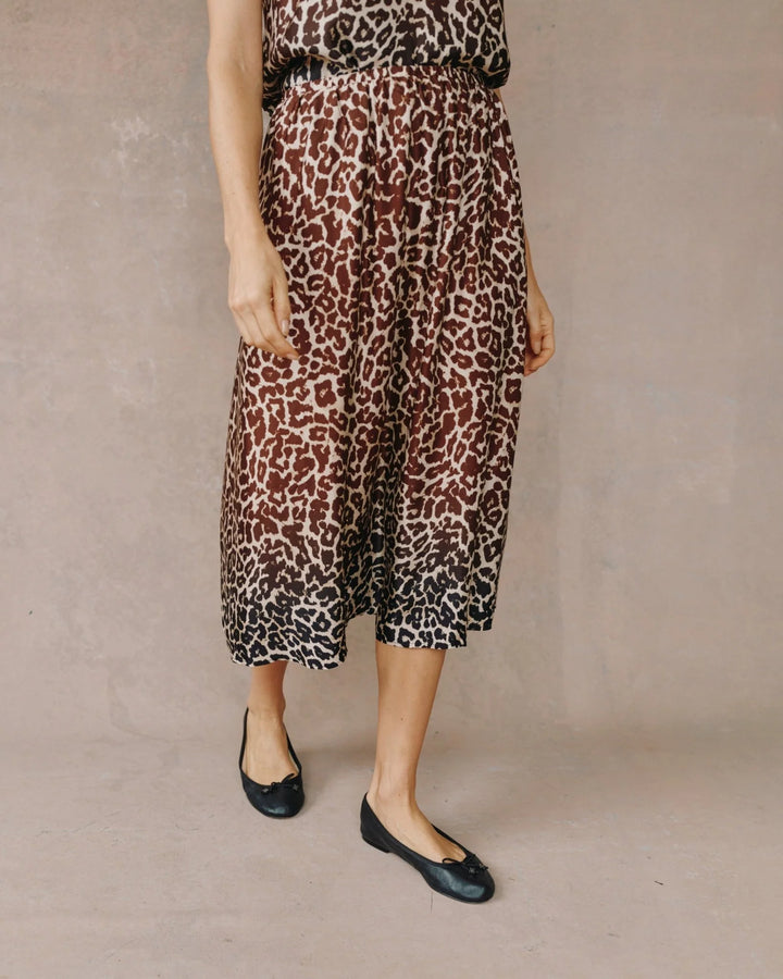 Gathered Skirt - Ombre Leopard
