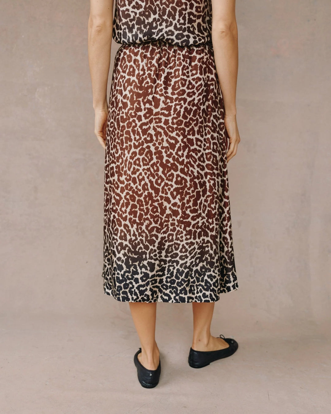 Gathered Skirt - Ombre Leopard