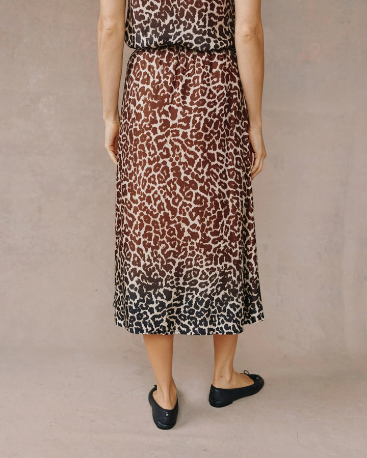 Gathered Skirt - Ombre Leopard