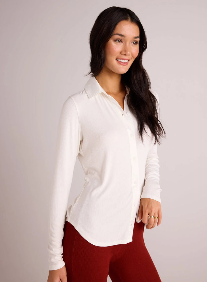 Long Sleeve Rib Mix Shirt