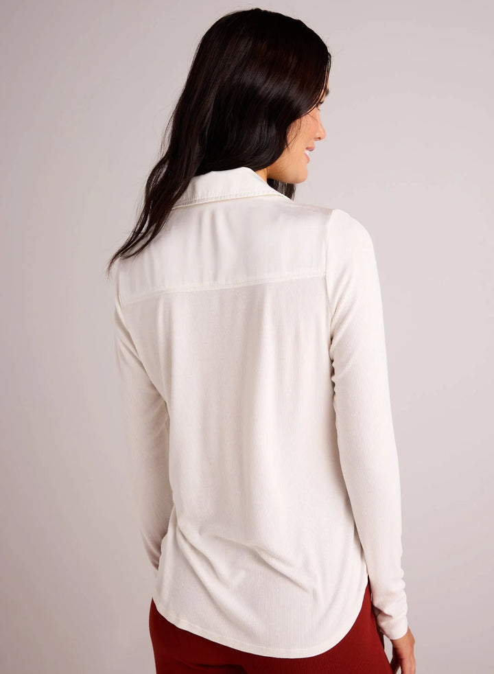 Long Sleeve Rib Mix Shirt