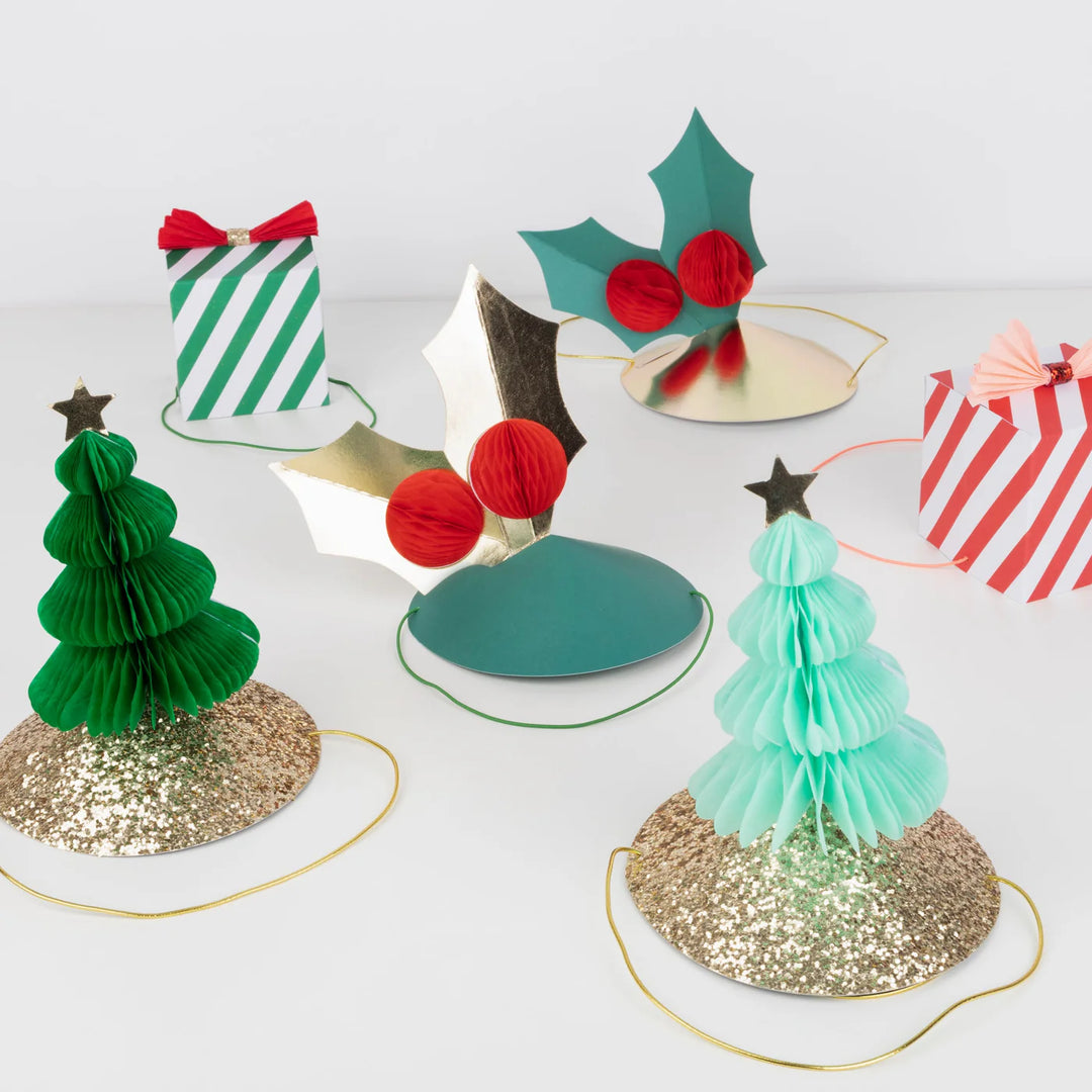 Mixed Christmas Party Hats (x6)