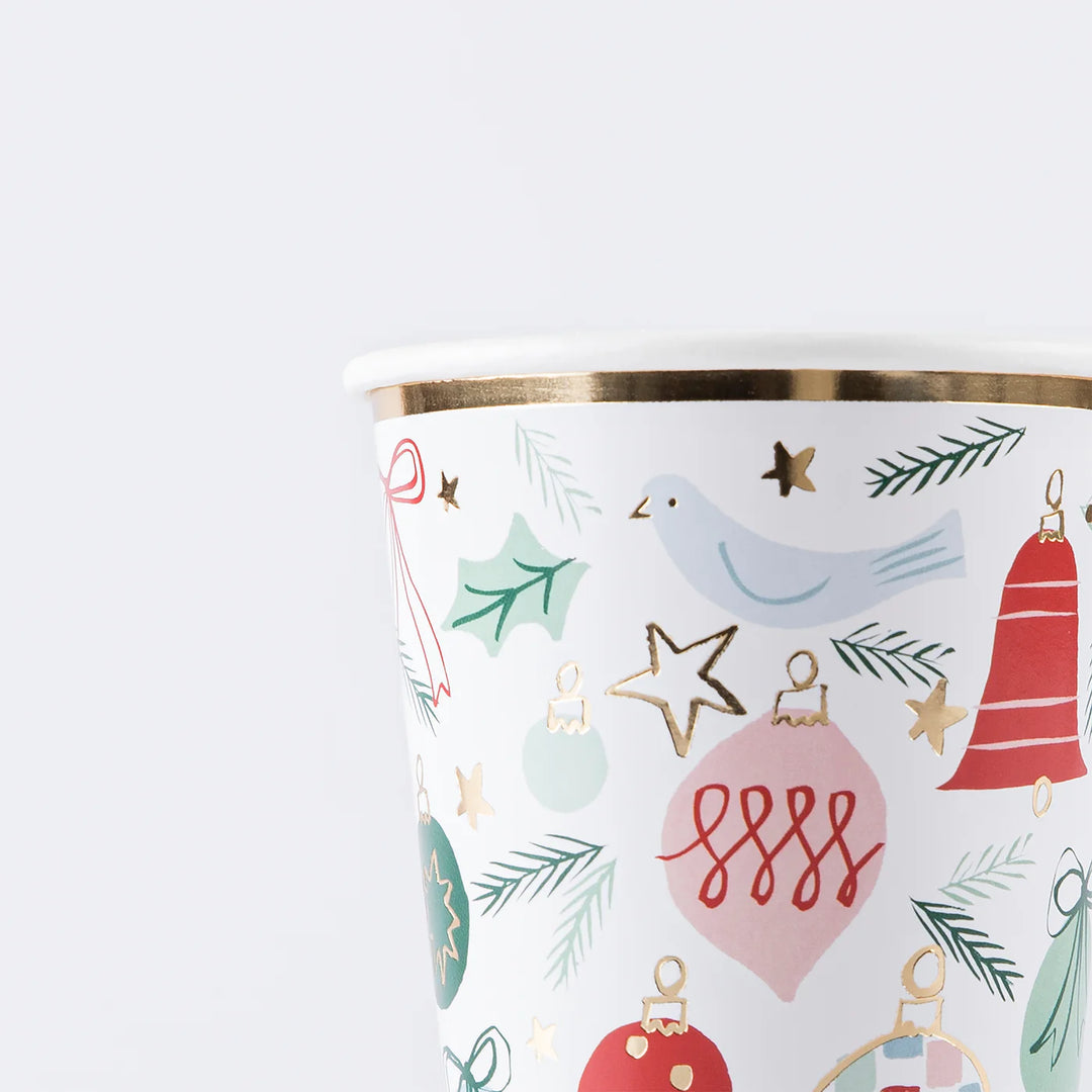 Festive Pattern Cups (x 8)