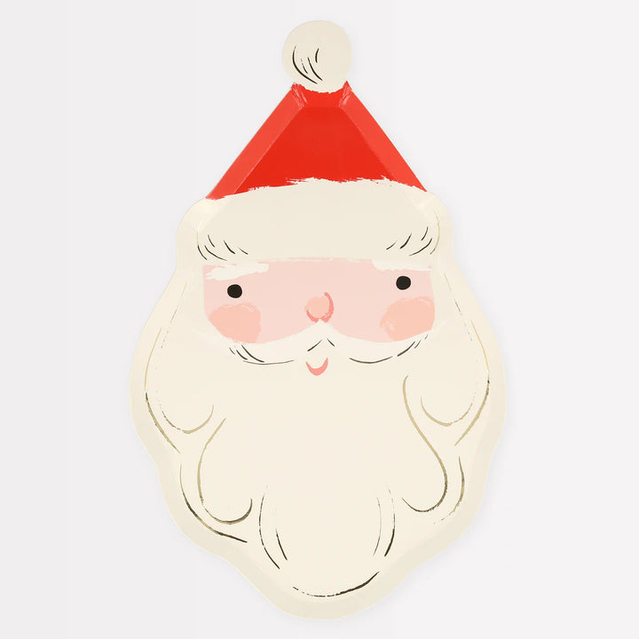 Jolly Christmas Santa Plates (x 8)