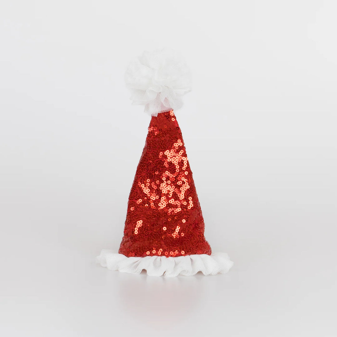 Sequin Santa Hat Hair Clip