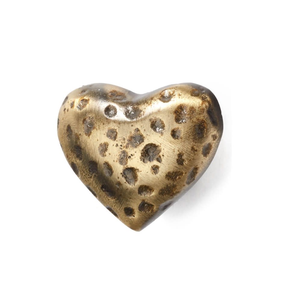 Hammered Iron Heart Knob Gold