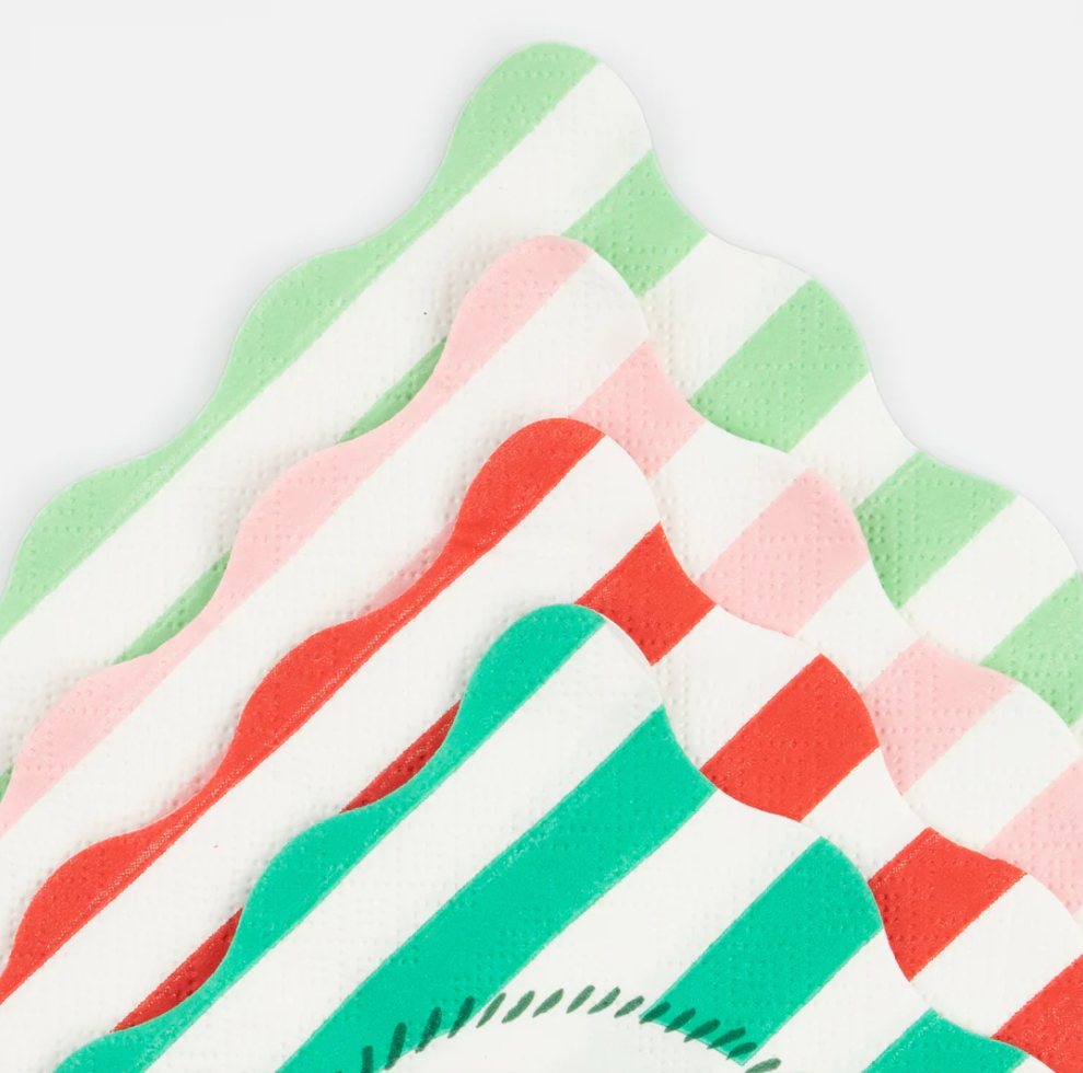Striped Small Napkins (x 16)