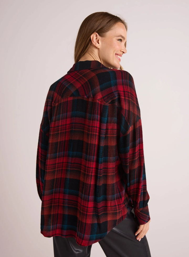 Oversized Button Down - Winter Berry Plaid