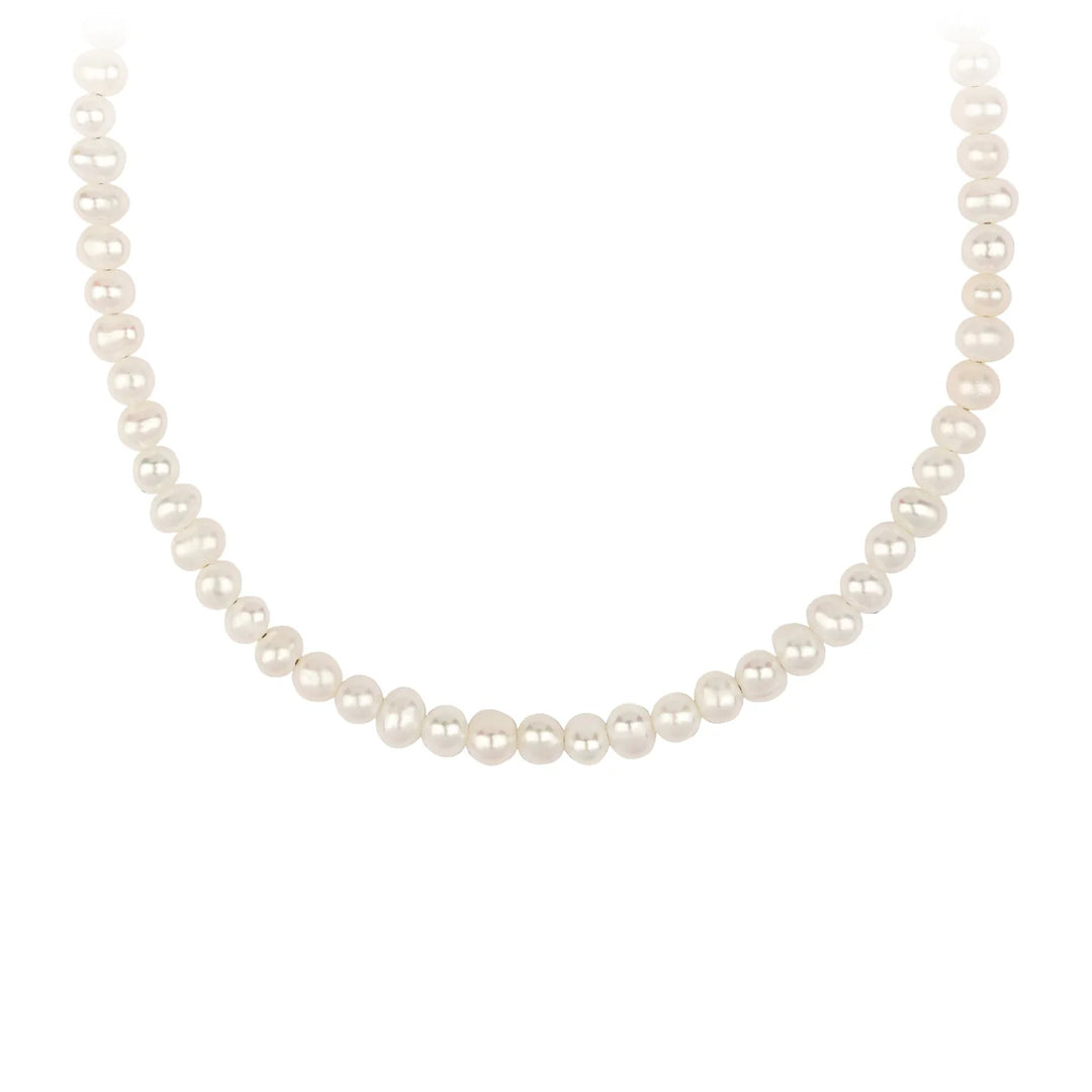 Ivory Pearl Faceted Stone Bead Choker