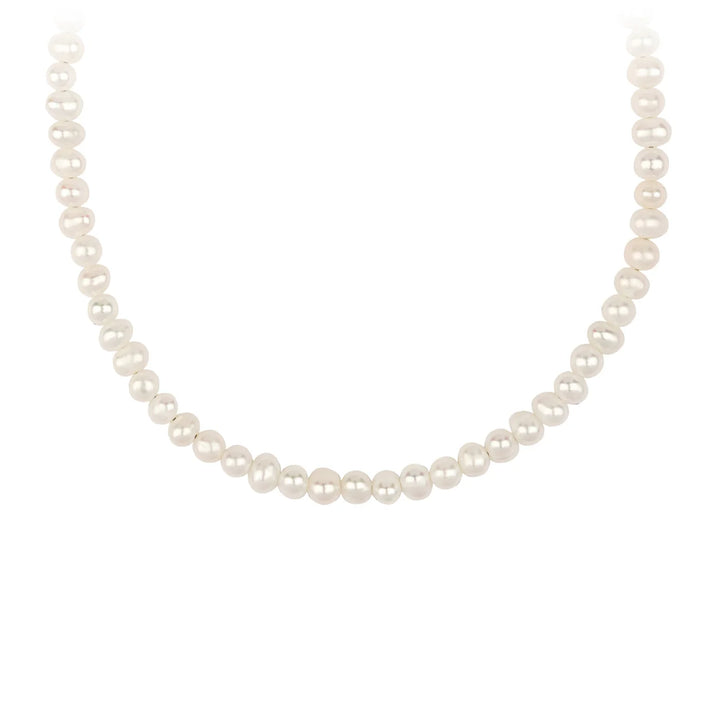 Ivory Pearl Faceted Stone Bead Choker