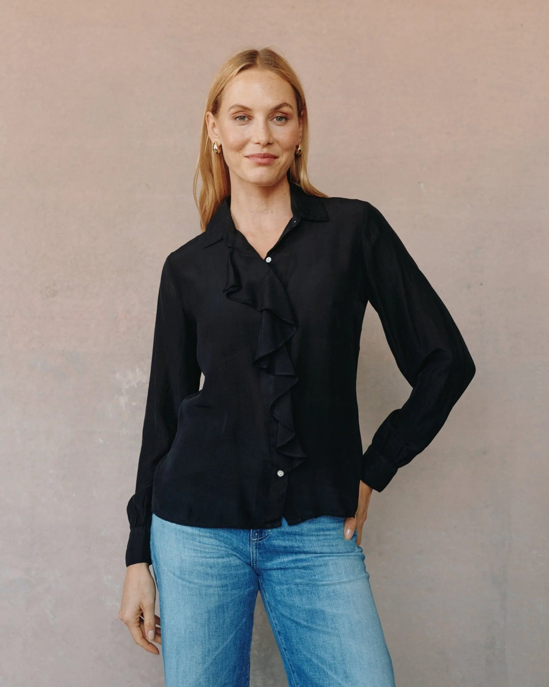 Fornt Ruffle Shirt Ruffle Front Shirt – Ma Maison + Co.