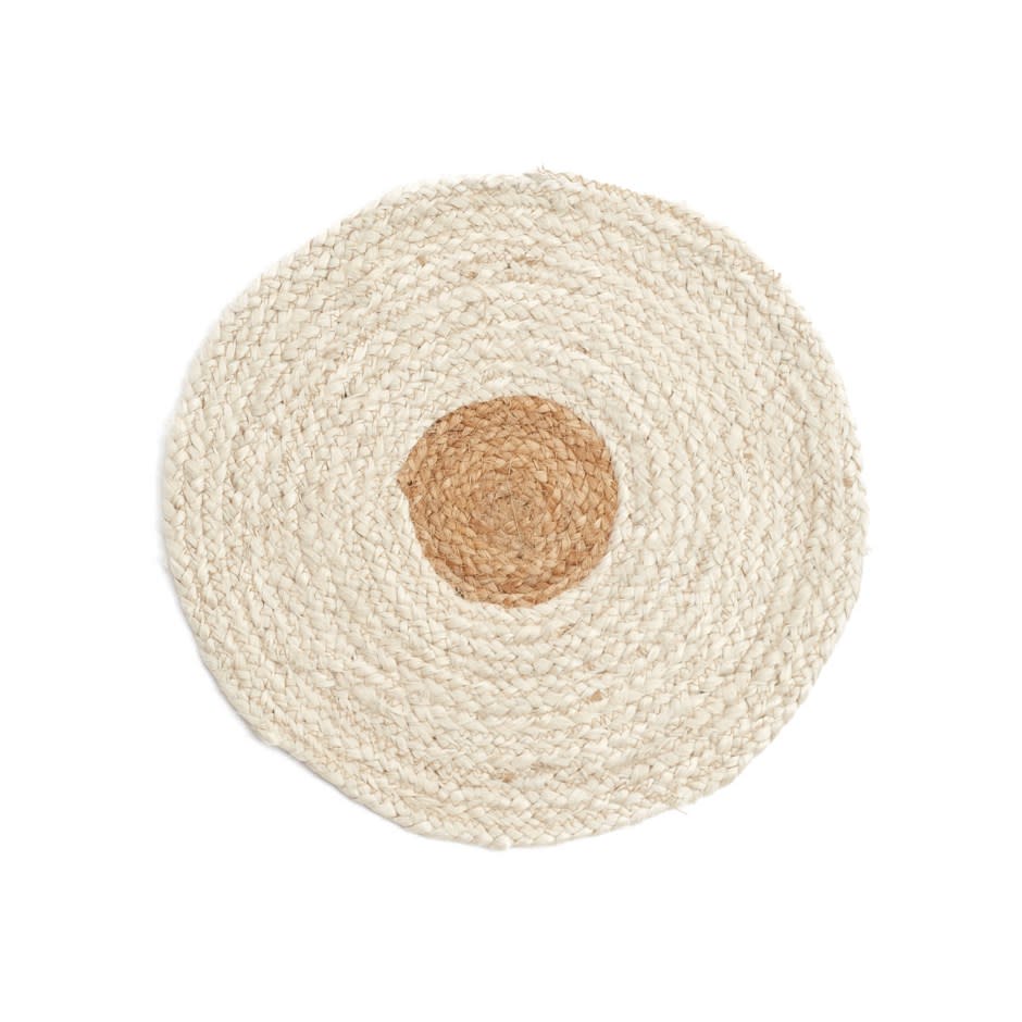 Jute White/Natural Round Placemat