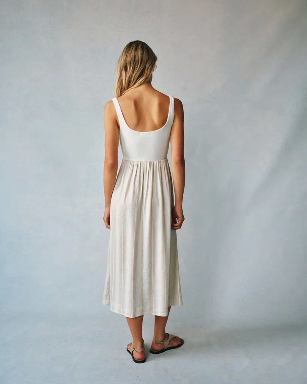 Sleeveless Knit Combo Dress - Positano Stripe