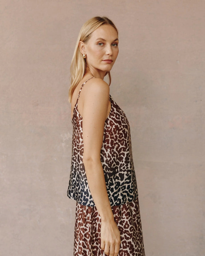 V-Neck Cami - Ombre Leopard