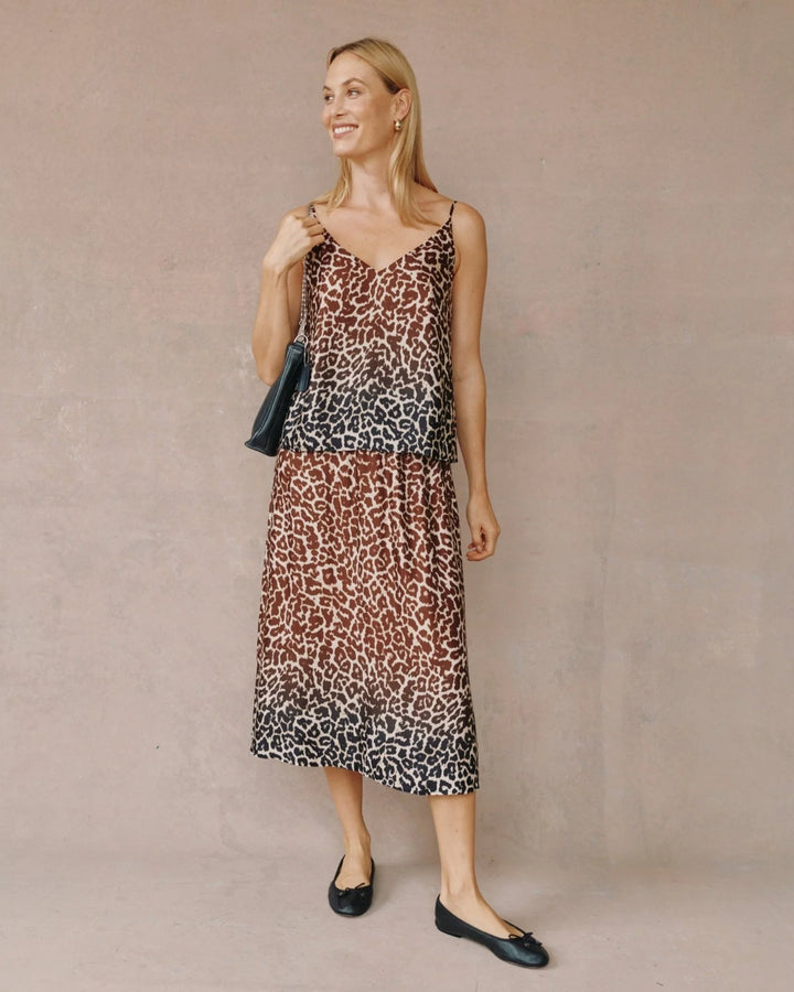 V-Neck Cami - Ombre Leopard