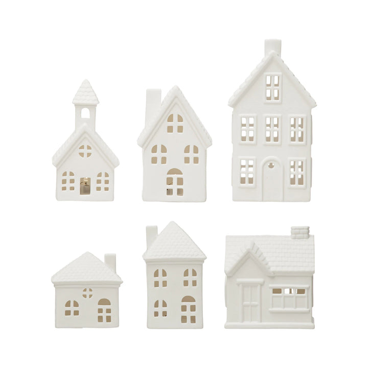 Light up Stoneware Bisque Houses