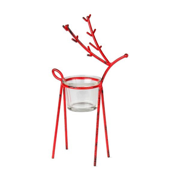 Red Reindeer Tea Light Holder