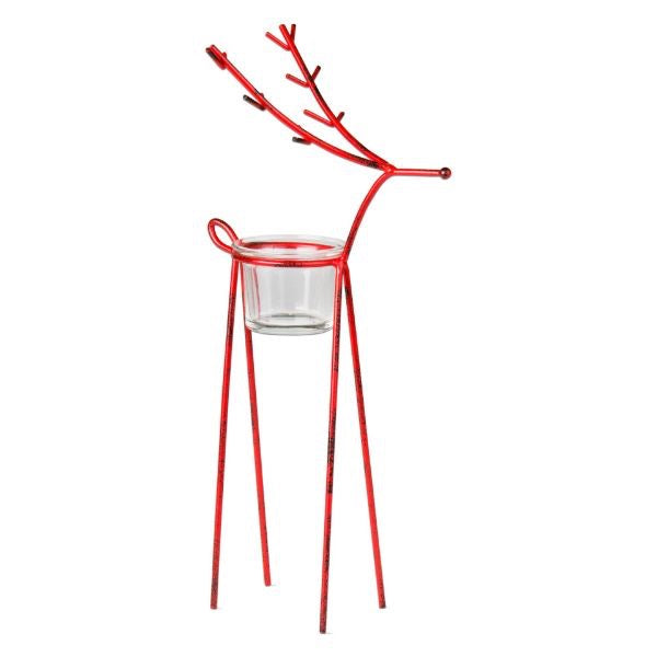 Red Reindeer Tea Light Holder