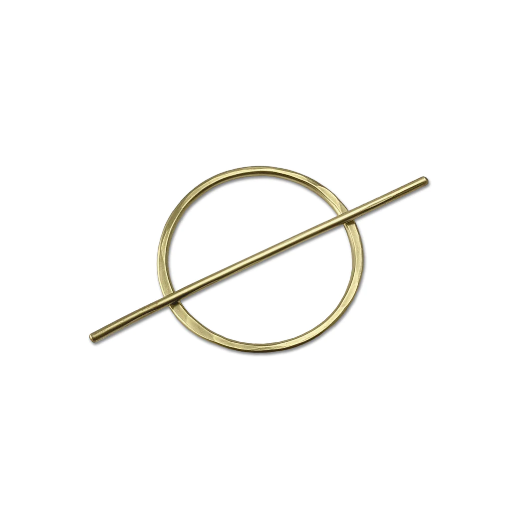 Abstract Oval Brass Hair Slide