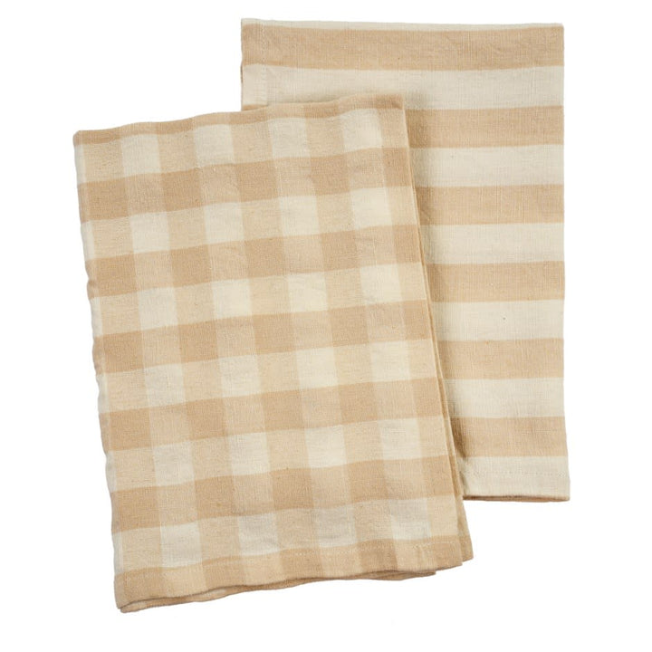 Gingham Stripe Linen Tea Towels (SetOf2)